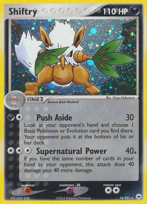 2004 Hidden Legends Shiftry Rare Holo #014/101 Rare Holo card image