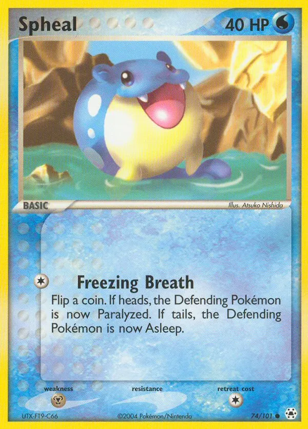 2004 Hidden Legends Spheal Common #074/101 Common card image