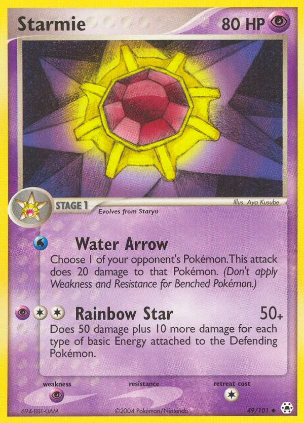 2004 Hidden Legends Starmie Uncommon #049/101 Uncommon card image