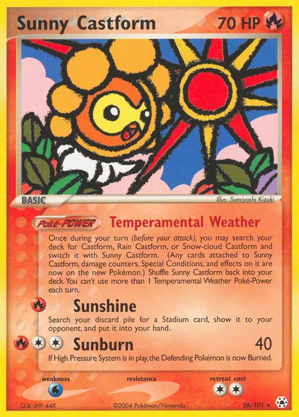 2004 Hidden Legends Sunny Castform #026/101 Rare card image