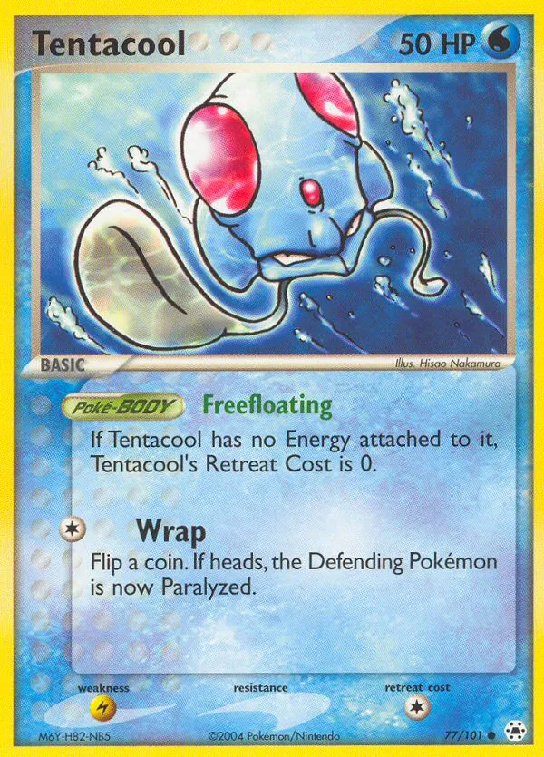 2004 Hidden Legends Tentacool Common #077/101 Common card image
