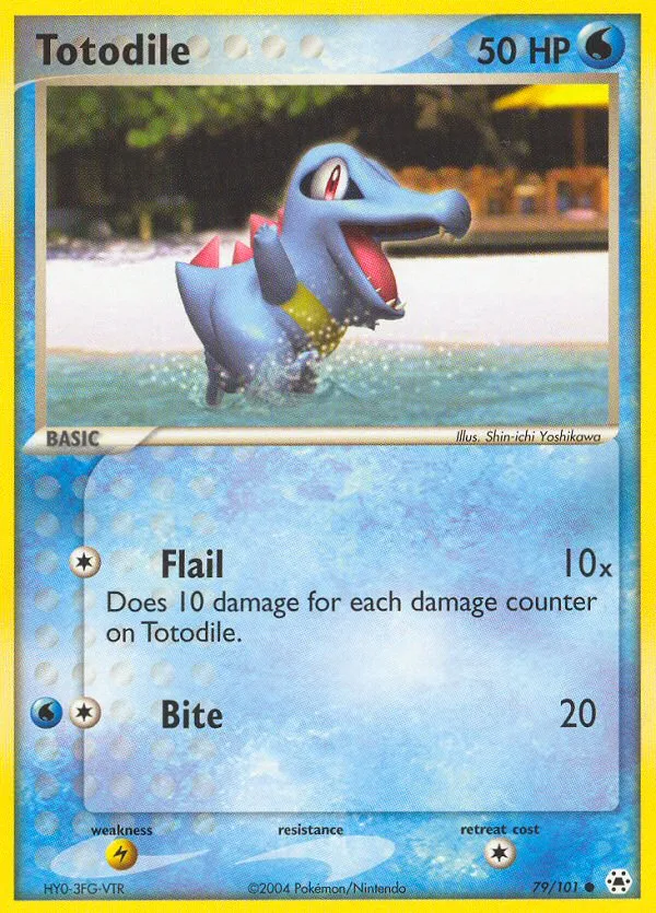 2004 Hidden Legends Totodile Common #079/101 Common card image