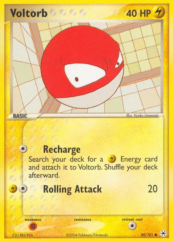 2004 Hidden Legends Voltorb Common #080/101 Common card image