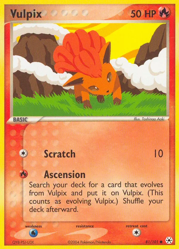2004 Hidden Legends Vulpix Common #081/101 Common card image