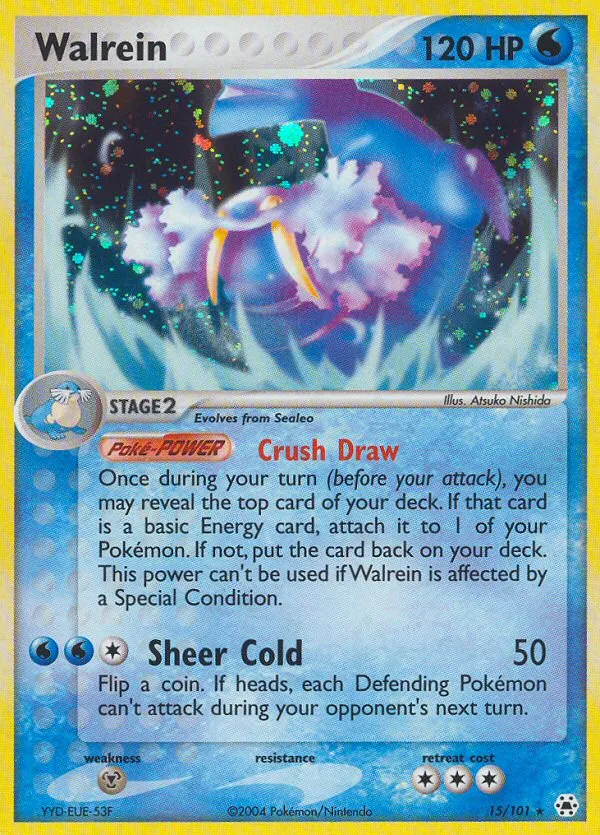 2004 Hidden Legends Walrein #015/101 Rare Holo card image