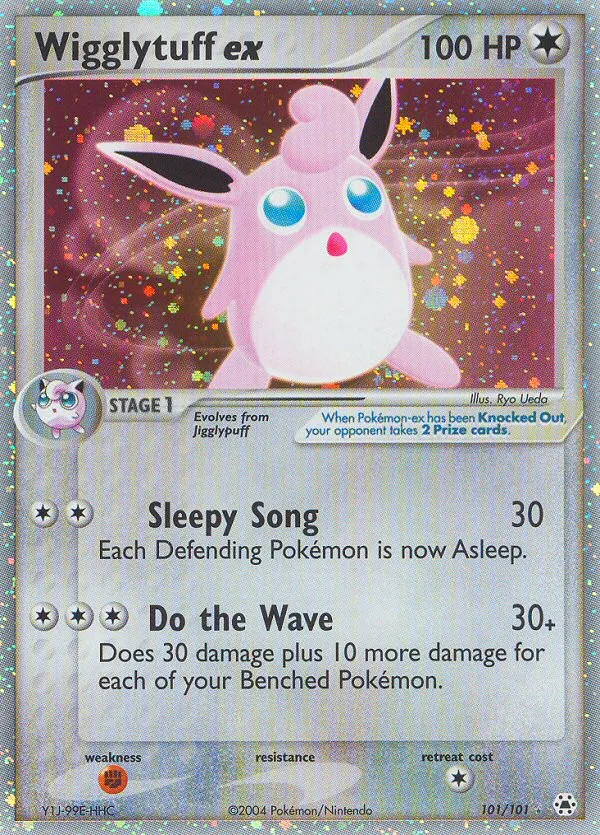 2004 Hidden Legends Wigglytuff ex Rare Holo EX #101/101 Rare Holo EX card image