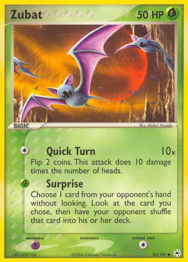 2004 Hidden Legends Zubat Common #083/101 Common card image