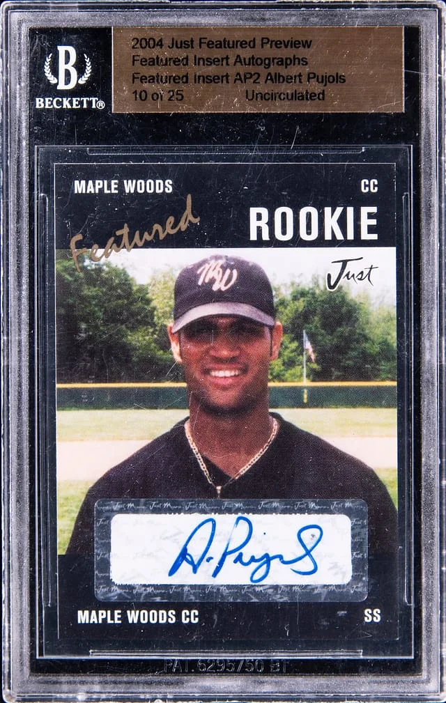 2004 Just Featured Preview Insert Autographs Albert Pujols #AP2 card image