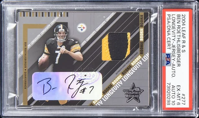 2004 Leaf Ben Roethlisberger & Stars Longevity Jersey Autograph #277 card image