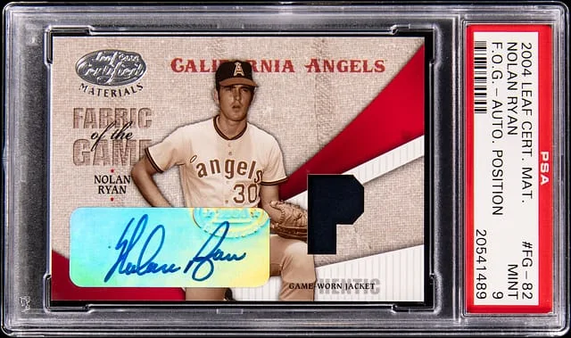 2004 Leaf Certified Nolan Ryan Fabric of the Game Autographs Position #FG-82 card image
