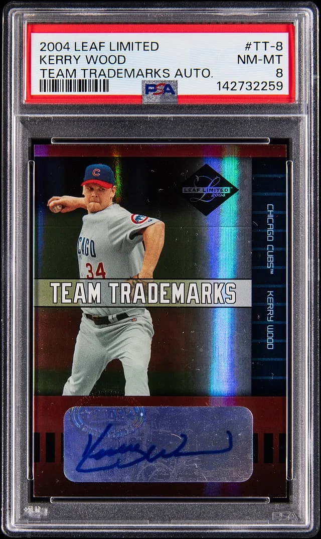 2004 Leaf Limited Kerry Wood Team Trademarks Autograph #TT-8 card image