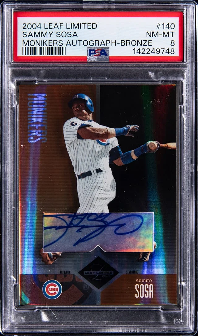 2004 Leaf Limited Sammy Sosa Monikers Autograph Bronze #140 card image