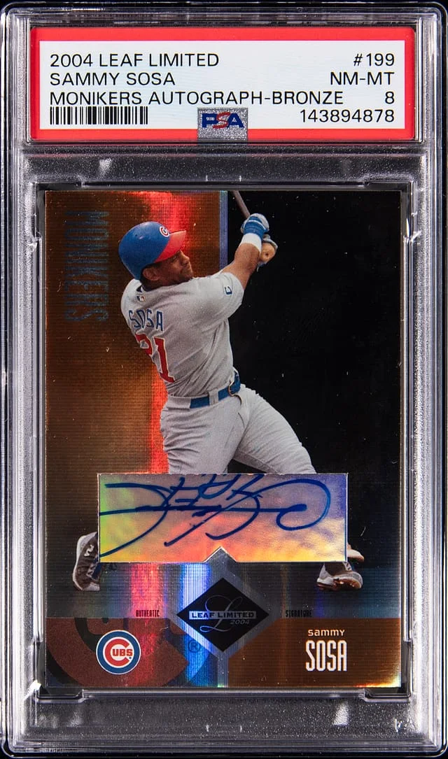2004 Leaf Limited Sammy Sosa Monikers Autographs Bronze #199 card image