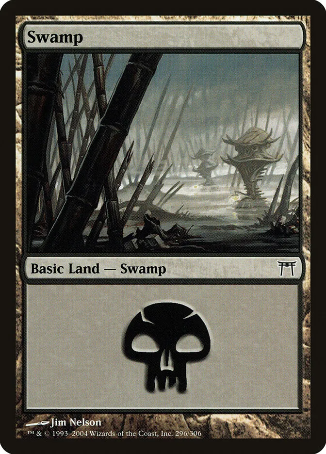 2004 Champions of Kamigawa Swamp #296 common card image