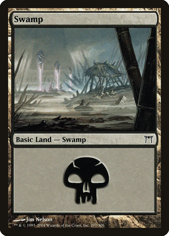 2004 Champions of Kamigawa Swamp #297 common card image