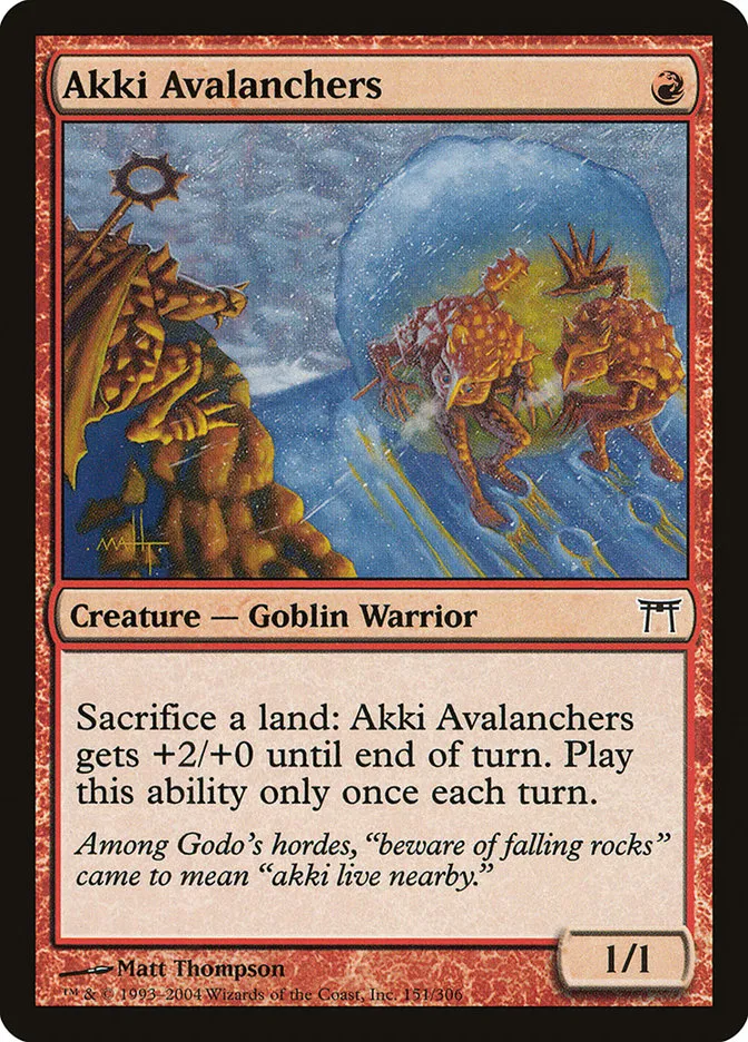 2004 Champions of Kamigawa Akki Avalanchers #151 common card image