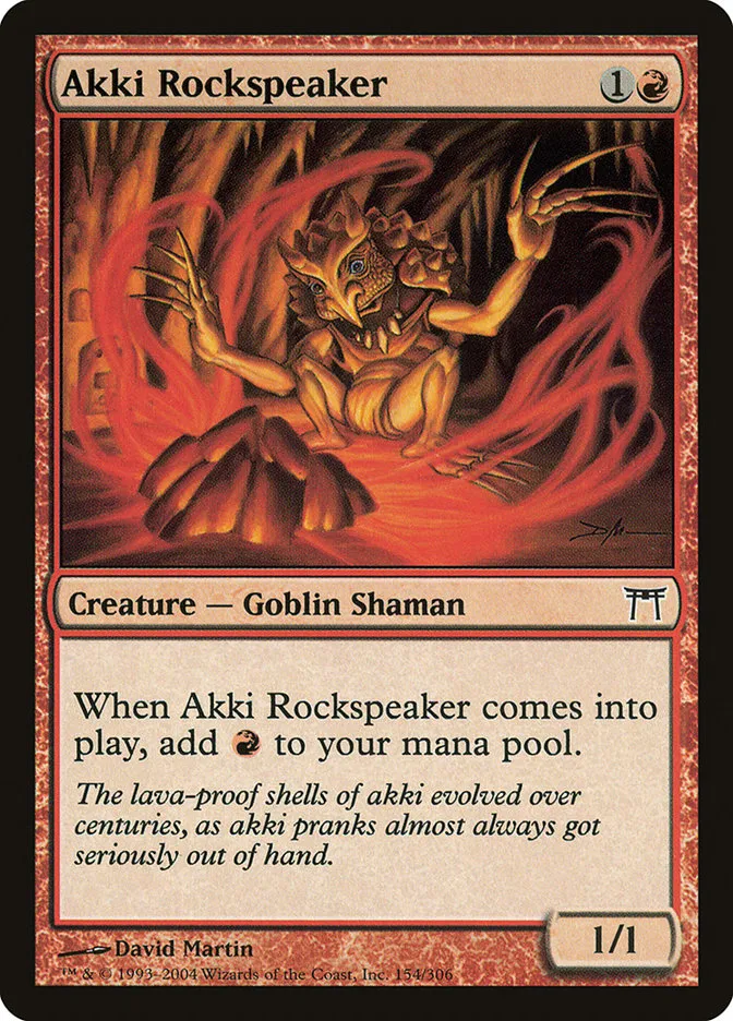 2004 Champions of Kamigawa Akki Rockspeaker #154 common card image