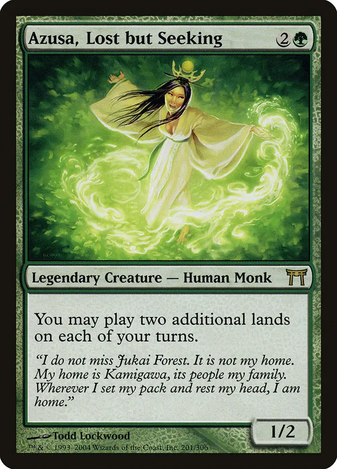 2004 Champions of Kamigawa Azusa, Lost but Seeking #201 rare card image