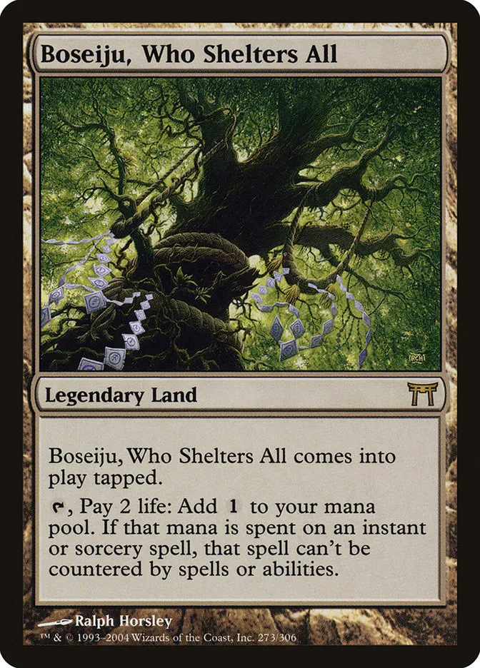2004 Champions of Kamigawa Boseiju, Who Shelters All #273 rare card image