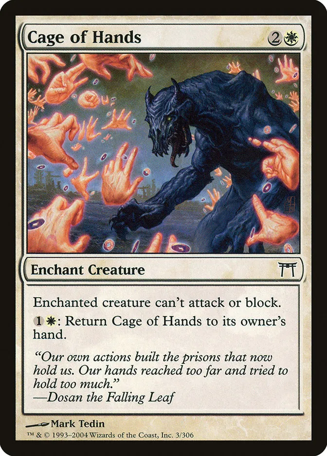 2004 Champions of Kamigawa Cage of Hands common #3 common card image