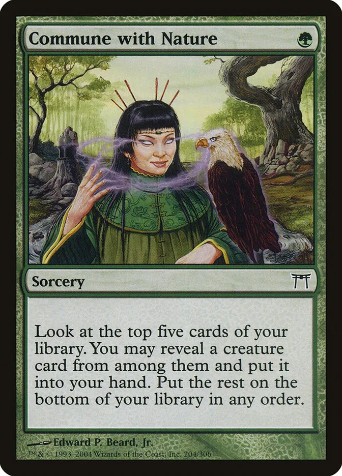 2004 Champions of Kamigawa Commune with Nature #204 common card image