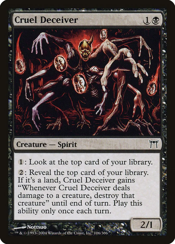 2004 Champions of Kamigawa Cruel Deceiver #106 common card image