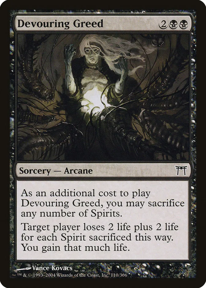 2004 Champions of Kamigawa Devouring Greed #110 common card image