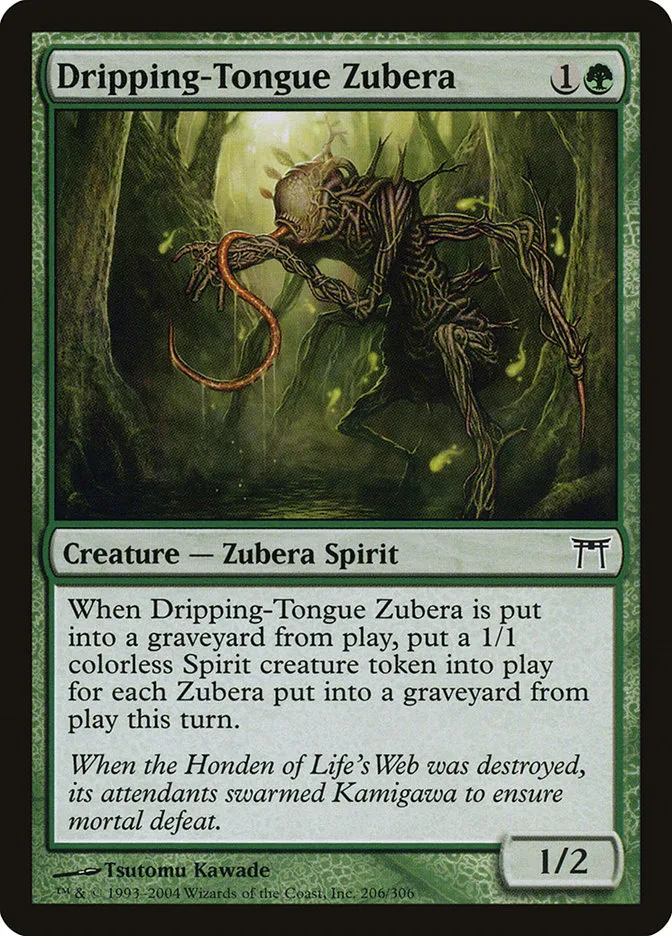 2004 Champions of Kamigawa Dripping-Tongue Zubera #206 common card image