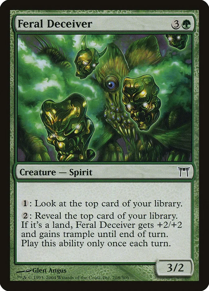 2004 Champions of Kamigawa Feral Deceiver #208 common card image