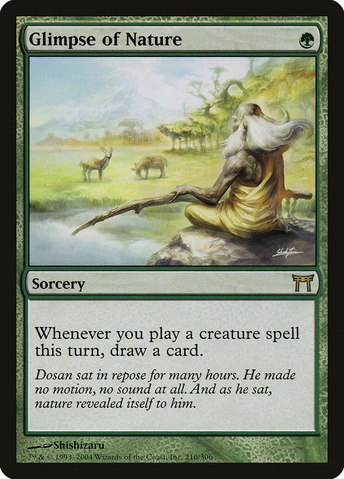 2004 Champions of Kamigawa Glimpse of Nature #210 rare card image