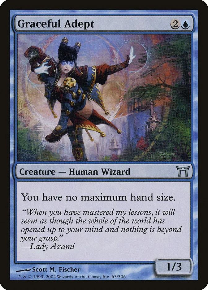 2004 Champions of Kamigawa Graceful Adept #63 uncommon card image