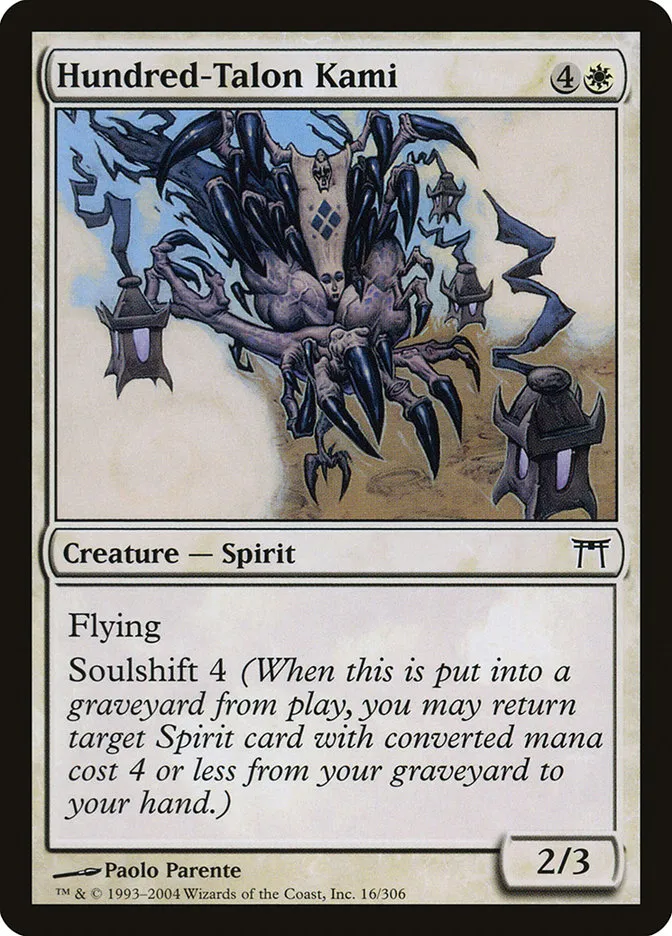 2004 Champions of Kamigawa Hundred-Talon Kami common #16 common card image