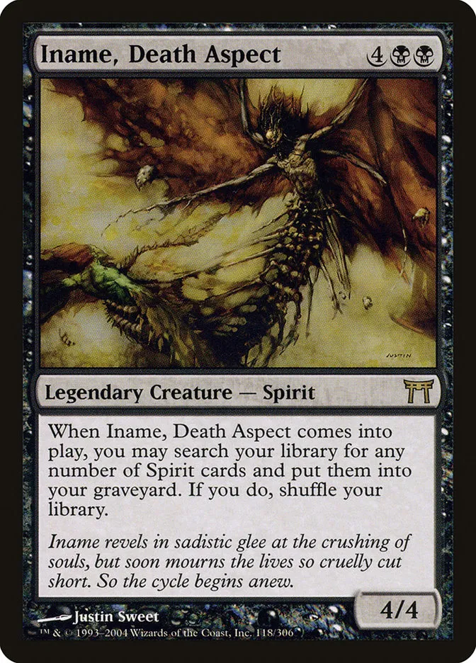 2004 Champions of Kamigawa Iname, Death Aspect #118 rare card image