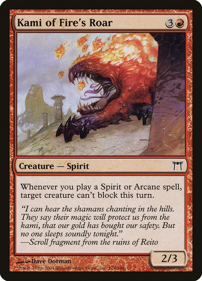 2004 Champions of Kamigawa Kami of Fire's Roar #174 common card image