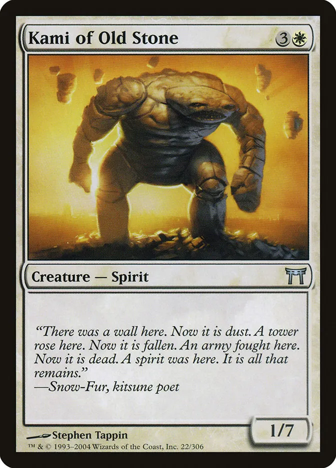 2004 Champions of Kamigawa Kami of Old Stone uncommon #22 uncommon card image
