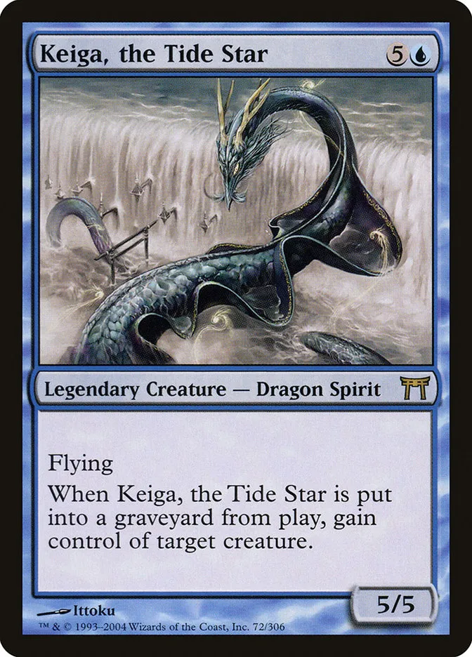 2004 Champions of Kamigawa Keiga, the Tide Star #72 rare card image