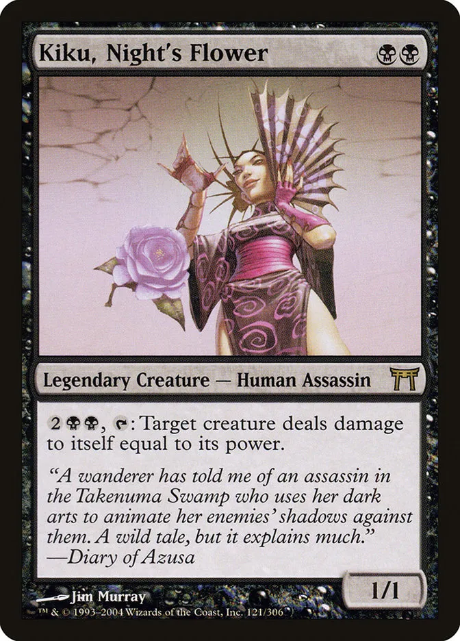 2004 Champions of Kamigawa Kiku, Night's Flower #121 rare card image