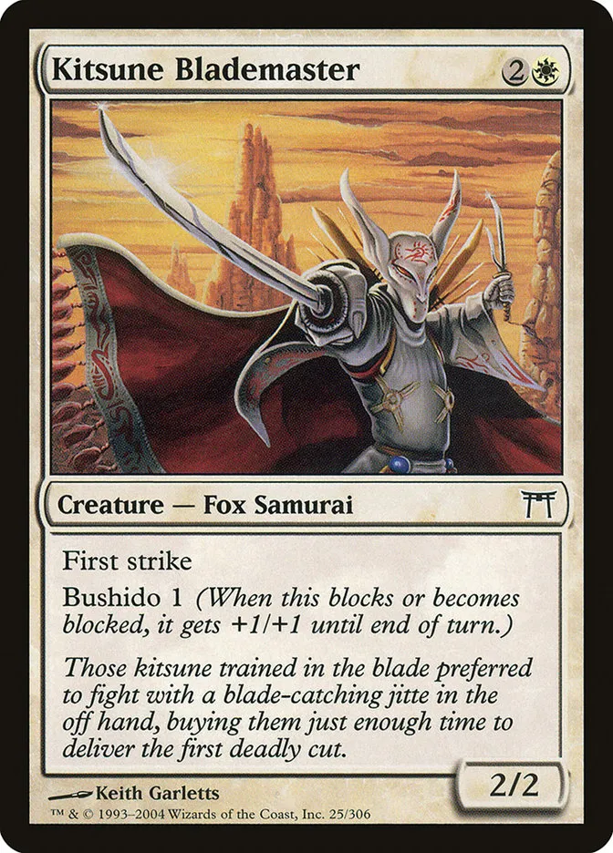 2004 Champions of Kamigawa Kitsune Blademaster common #25 common card image