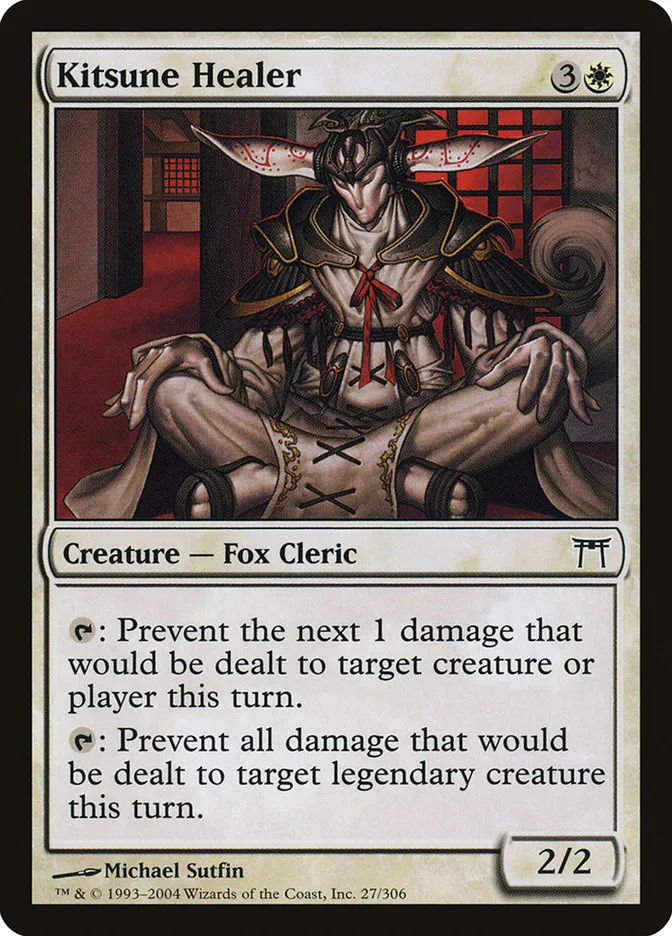 2004 Champions of Kamigawa Kitsune Healer common #27 common card image