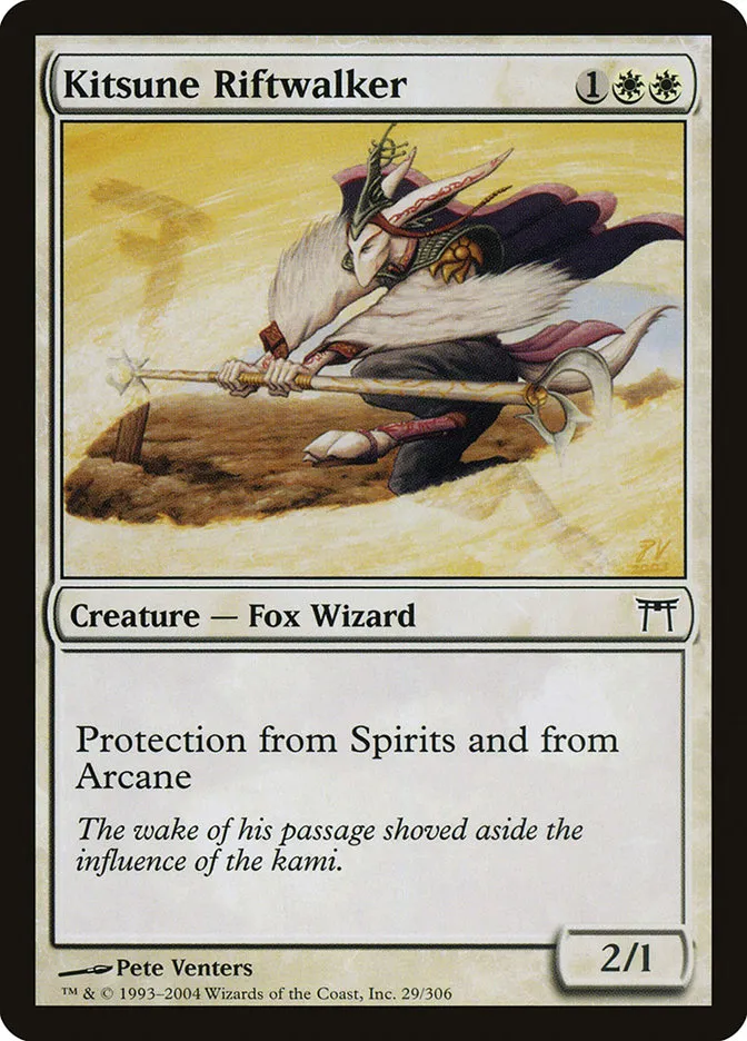 2004 Champions of Kamigawa Kitsune Riftwalker common #29 common card image