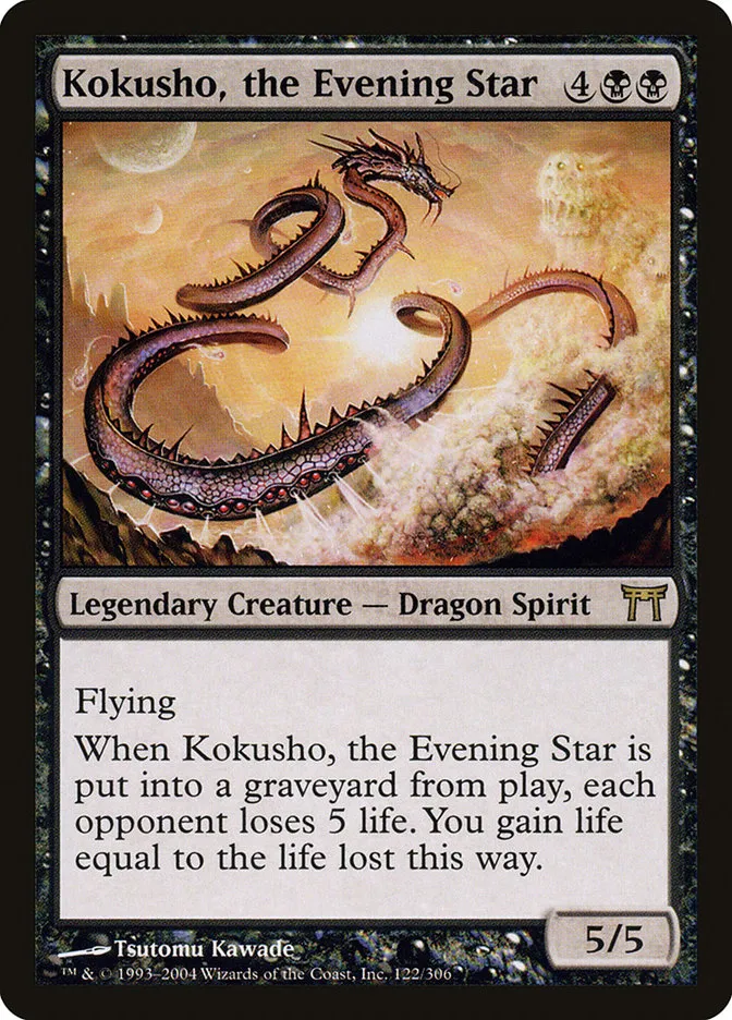 2004 Champions of Kamigawa Kokusho, the Evening Star #122 rare card image