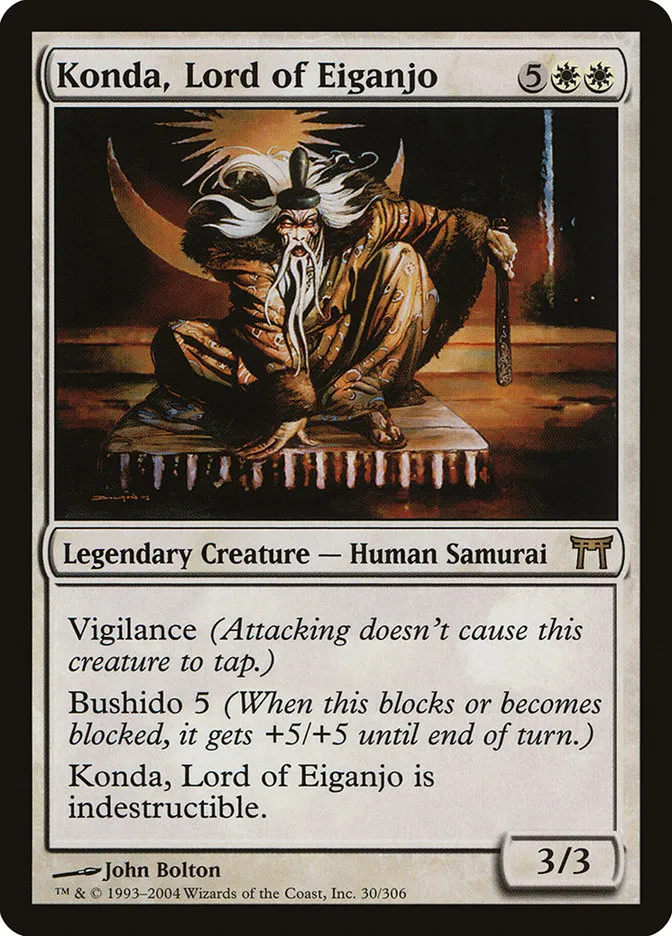 2004 Champions of Kamigawa Konda, Lord of Eiganjo rare #30 rare card image