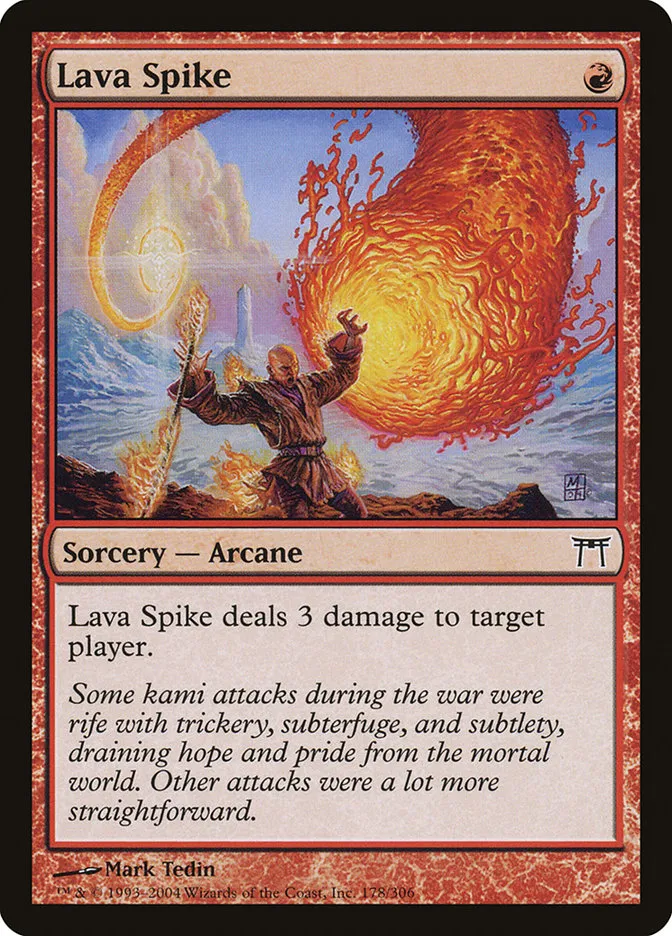 2004 Champions of Kamigawa Lava Spike #178 common card image