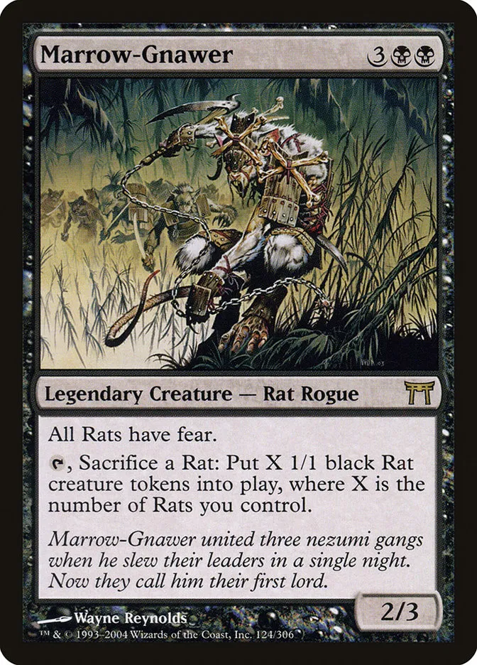 2004 Champions of Kamigawa Marrow-Gnawer #124 rare card image