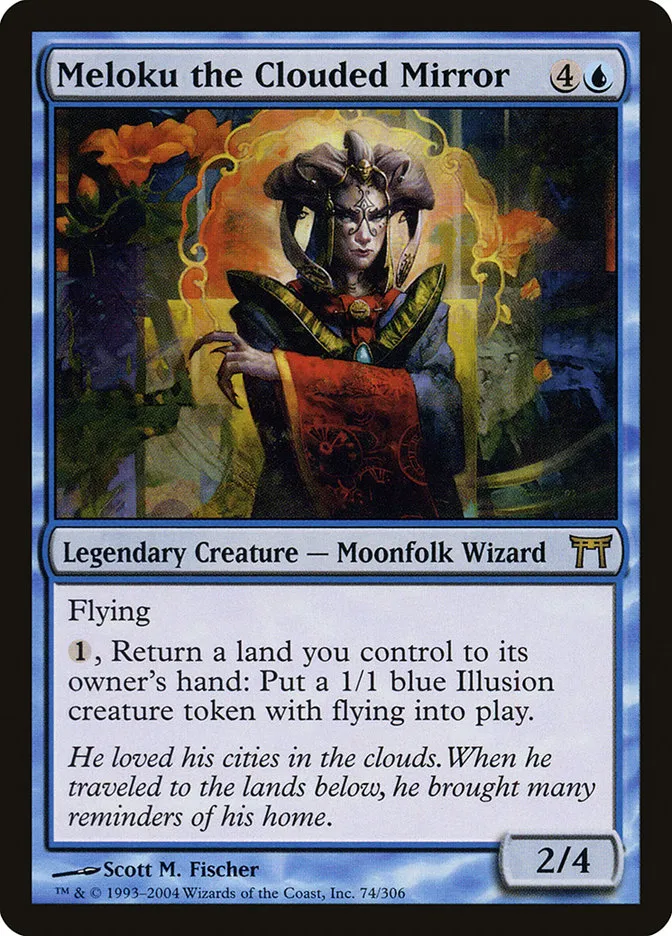 2004 Champions of Kamigawa Meloku the Clouded Mirror #74 rare card image