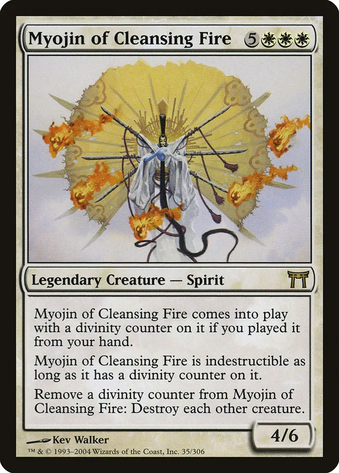 2004 Champions of Kamigawa Myojin of Cleansing Fire rare #35 rare card image