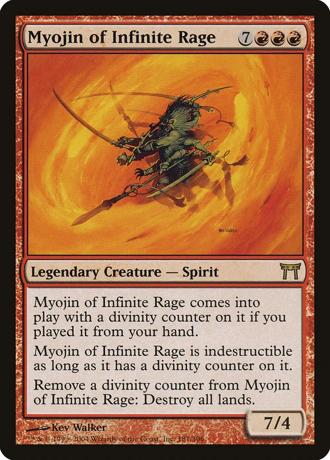 2004 Champions of Kamigawa Myojin of Infinite Rage #181 rare card image