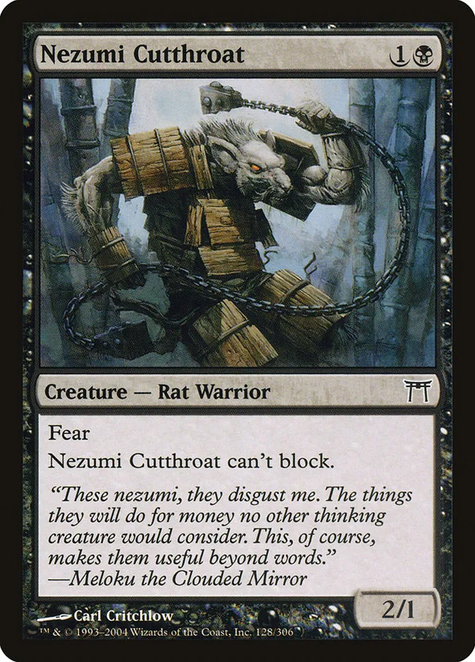 2004 Champions of Kamigawa Nezumi Cutthroat #128 common card image