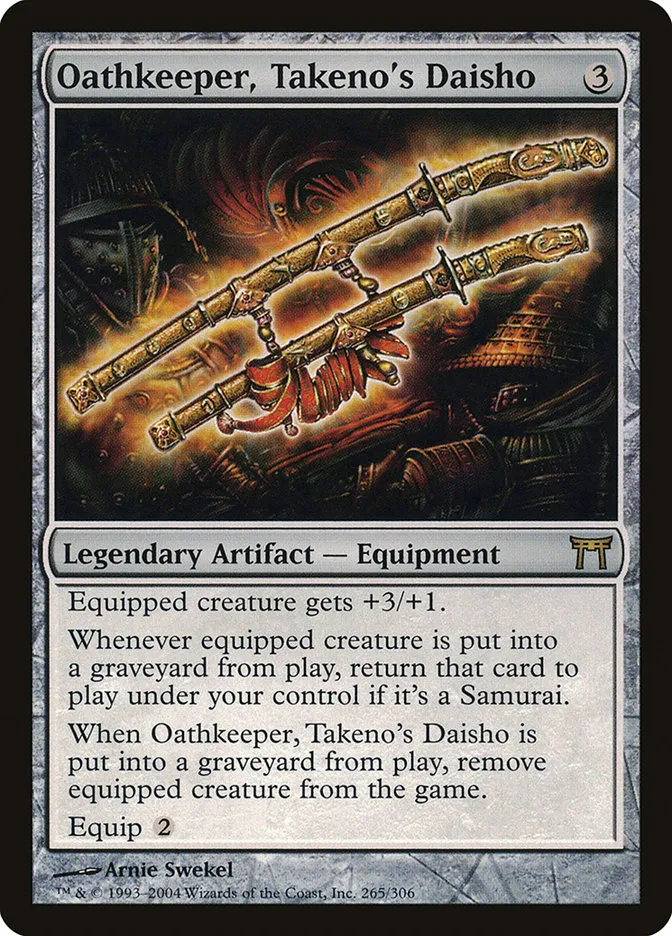2004 Champions of Kamigawa Oathkeeper, Takeno's Daisho #265 rare card image