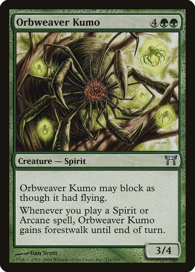 2004 Champions of Kamigawa Orbweaver Kumo #231 uncommon card image